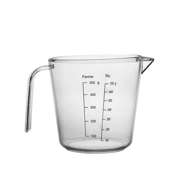 Verre Doseur 1 L – Plastique ABS Sans BPA, Graduation Lisible, Léger et Durable