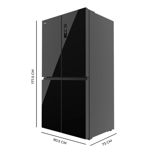 Réfrigérateur Américain 4 Portes Bolero CoolMarket 4D 601 Black Glass E. 01938, Verre Noir – Image 13