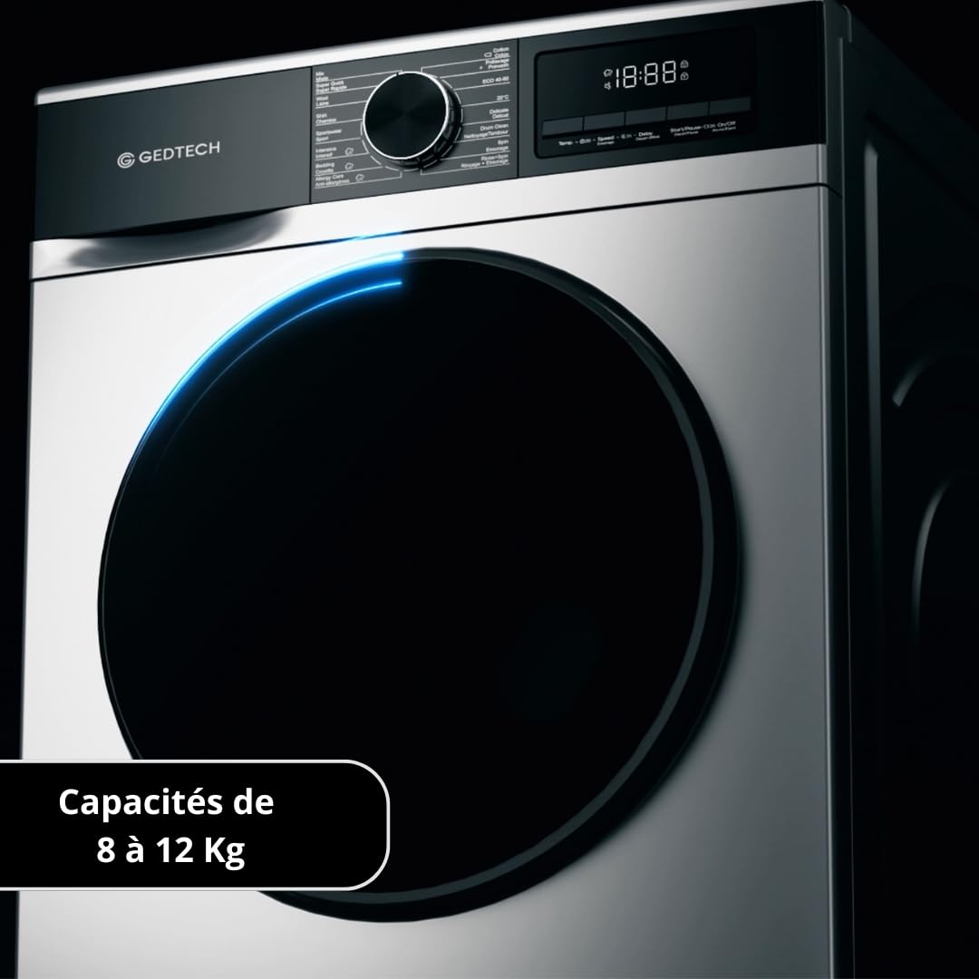 Lave-linge frontal GLL101400WH - 10 Kgs - 1400 tr/mn - 16 programmes - Eco - Intensif - Rapide – Très Faible conso - Classe A-10% (Blanc, 10 Kg) – Image 3