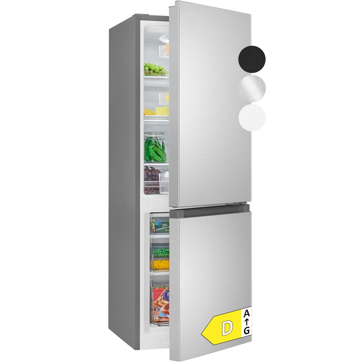 Réfrigérateur et congélateur 175L inox KG322-1-inox, Capacité nette : 175 litres, Contrôle de la température en continu