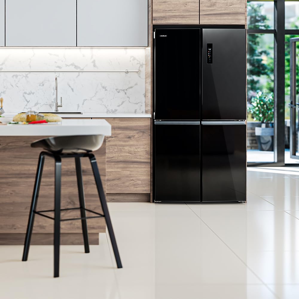 Réfrigérateur Américain 4 Portes Bolero CoolMarket 4D 601 Black Glass E. 01938, Verre Noir – Image 12