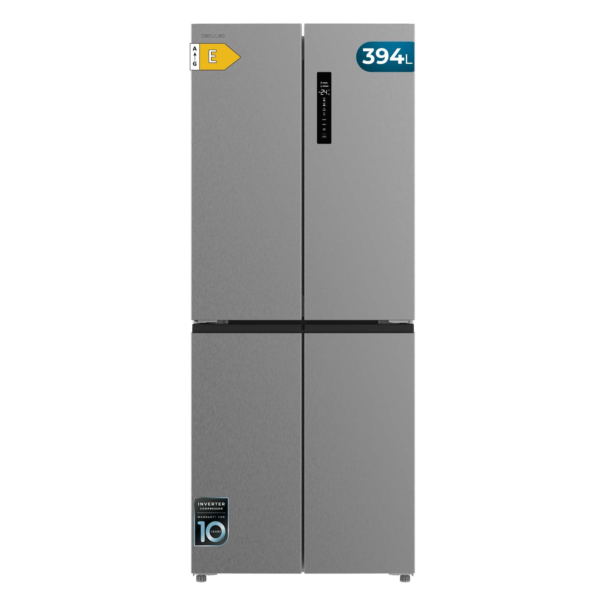 Réfrigérateur 4 Portes Total No Frost Bolero CoolMarket 4D 394 Inox E,394 Litres
