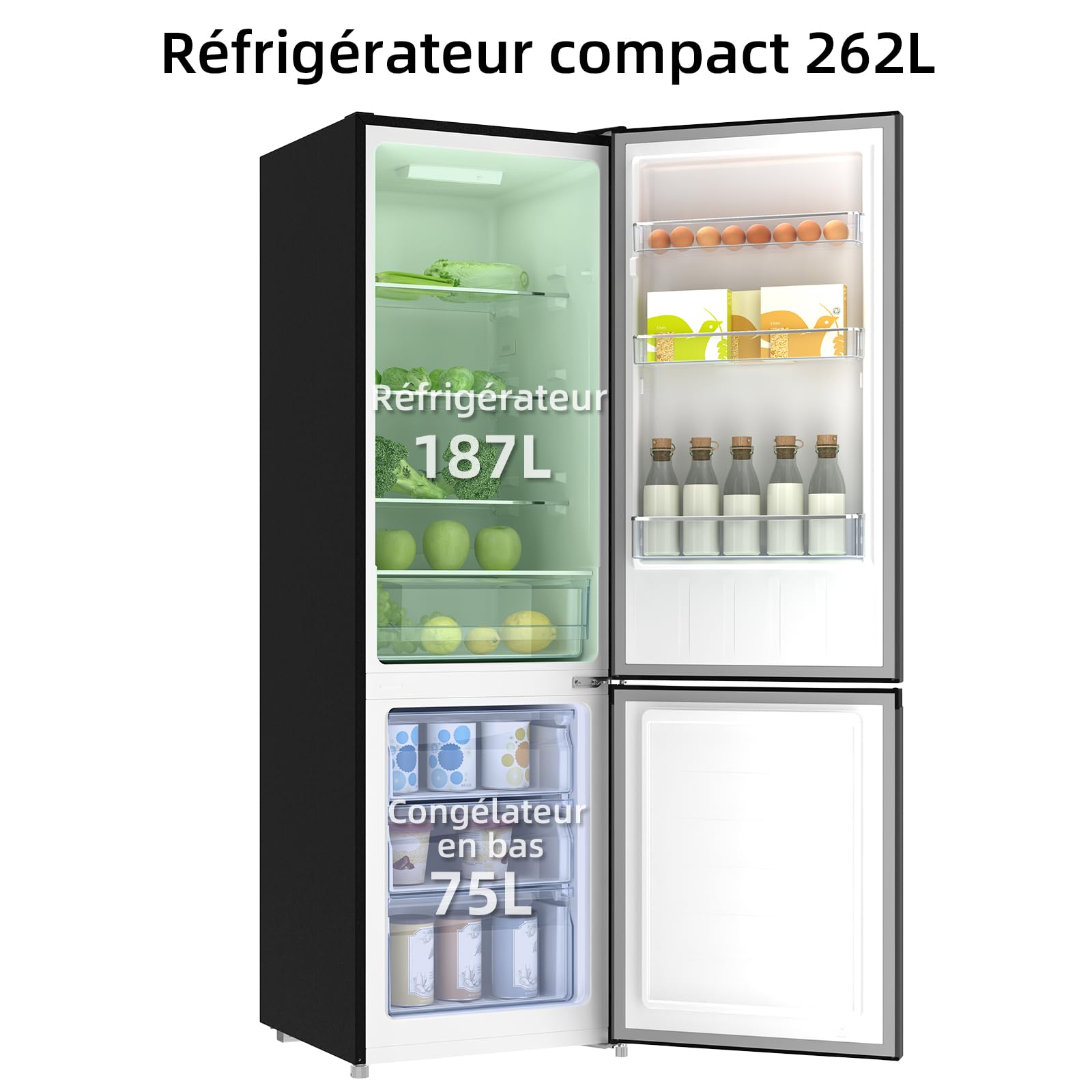 Réfrigérateur FBM260L 262L (187+75), Low frost, Acier inoxydable, 12 ans de garantie sur le compresseur – Image 12