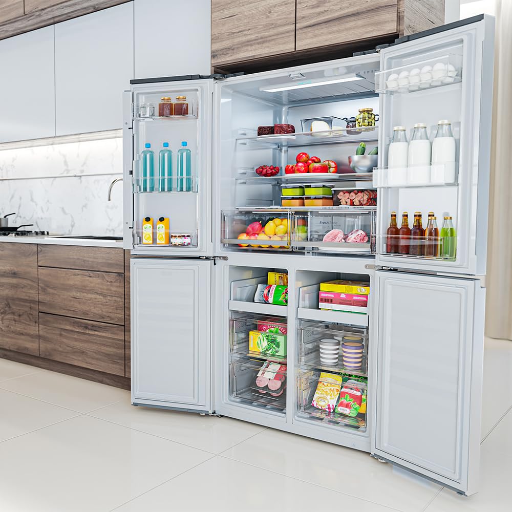 Réfrigérateur Américain 4 Portes Bolero CoolMarket 4D 601 Black Glass E. 01938, Verre Noir – Image 11