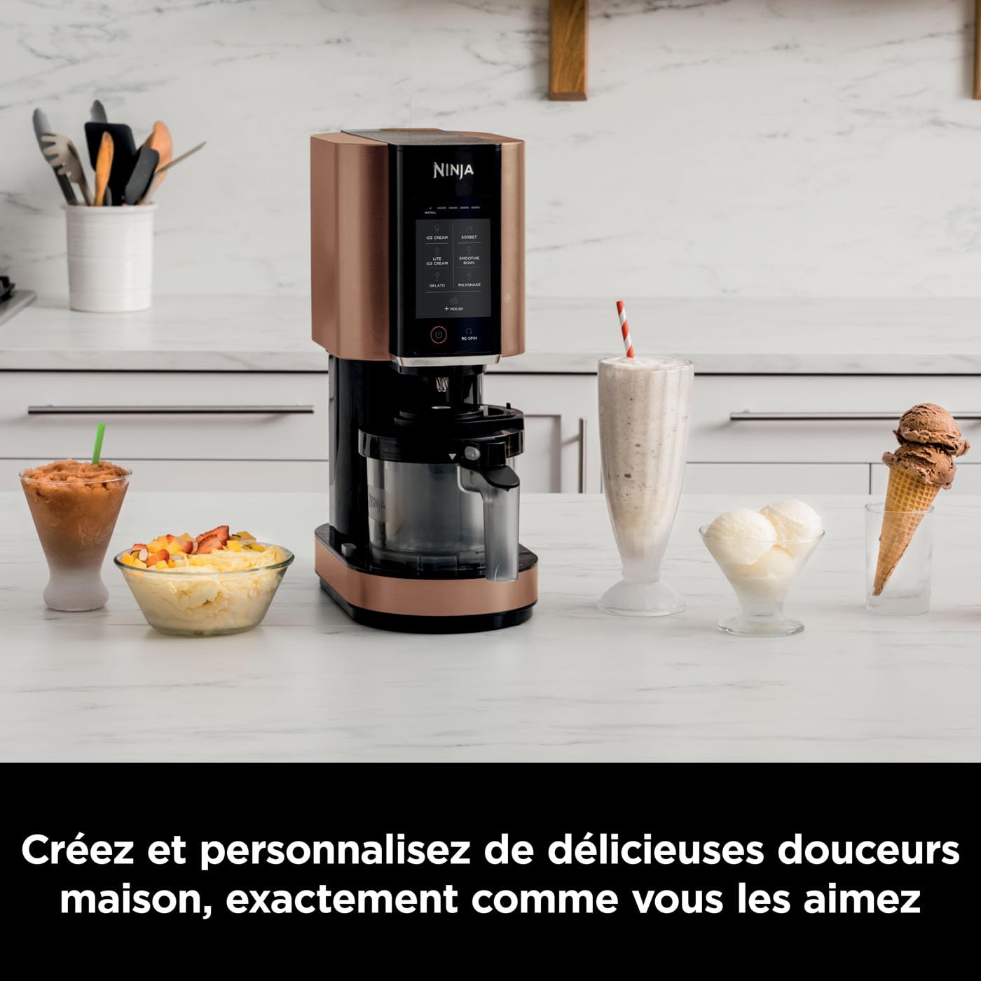 Creami Machine a glace et Sorbetière, 7 programmes, Noir/Cuivre NC300EUCP – Image 5