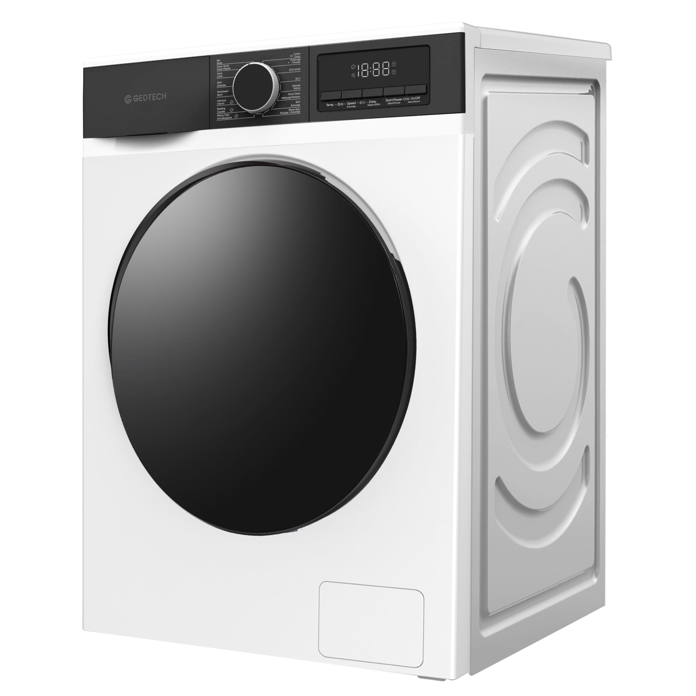 Lave-linge frontal GLL101400WH - 10 Kgs - 1400 tr/mn - 16 programmes - Eco - Intensif - Rapide – Très Faible conso - Classe A-10% (Blanc, 10 Kg) – Image 4