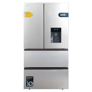 Réfrigérateur à Double Porte en Inox avec Distributeur d'Eau de 510 L Bolero CoolMarket FD 510 WD Inox E. NoFrost Total, 02463