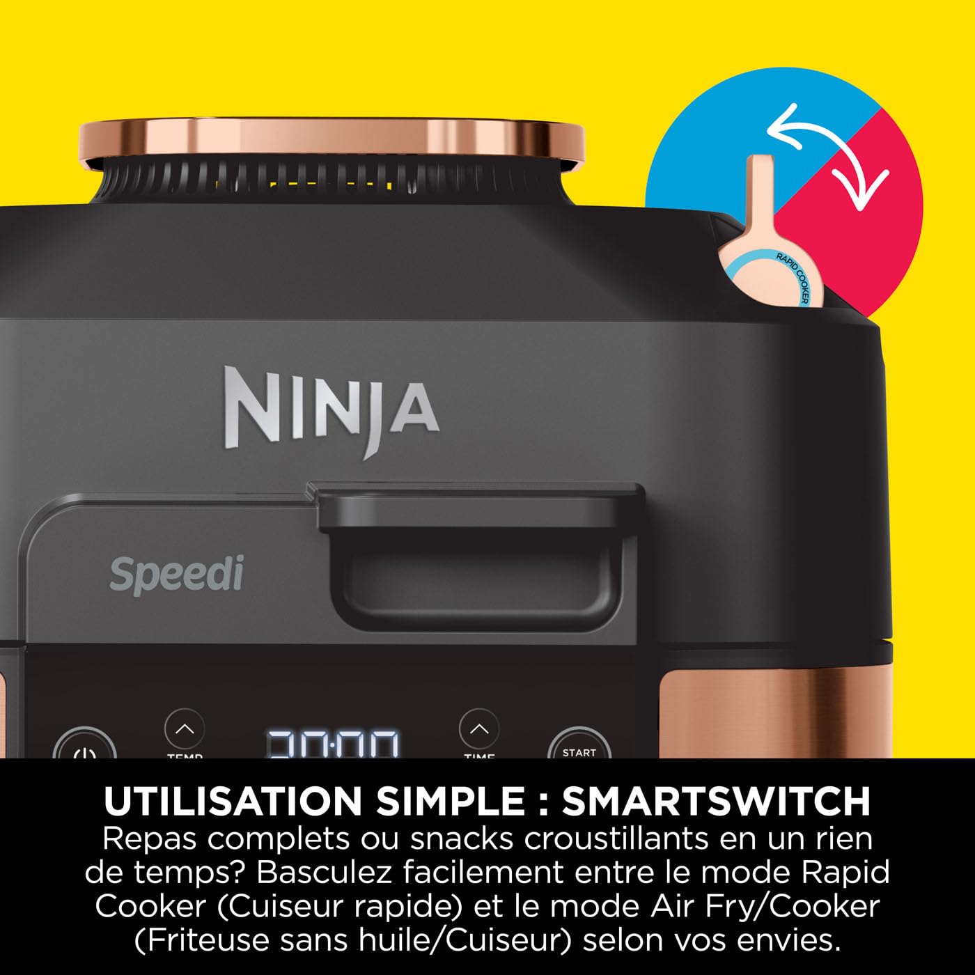 Speedi 10-en-1 Autocuiseur rapide, Air Fryer, Noir et Cuivre ON400EUCP – Image 7