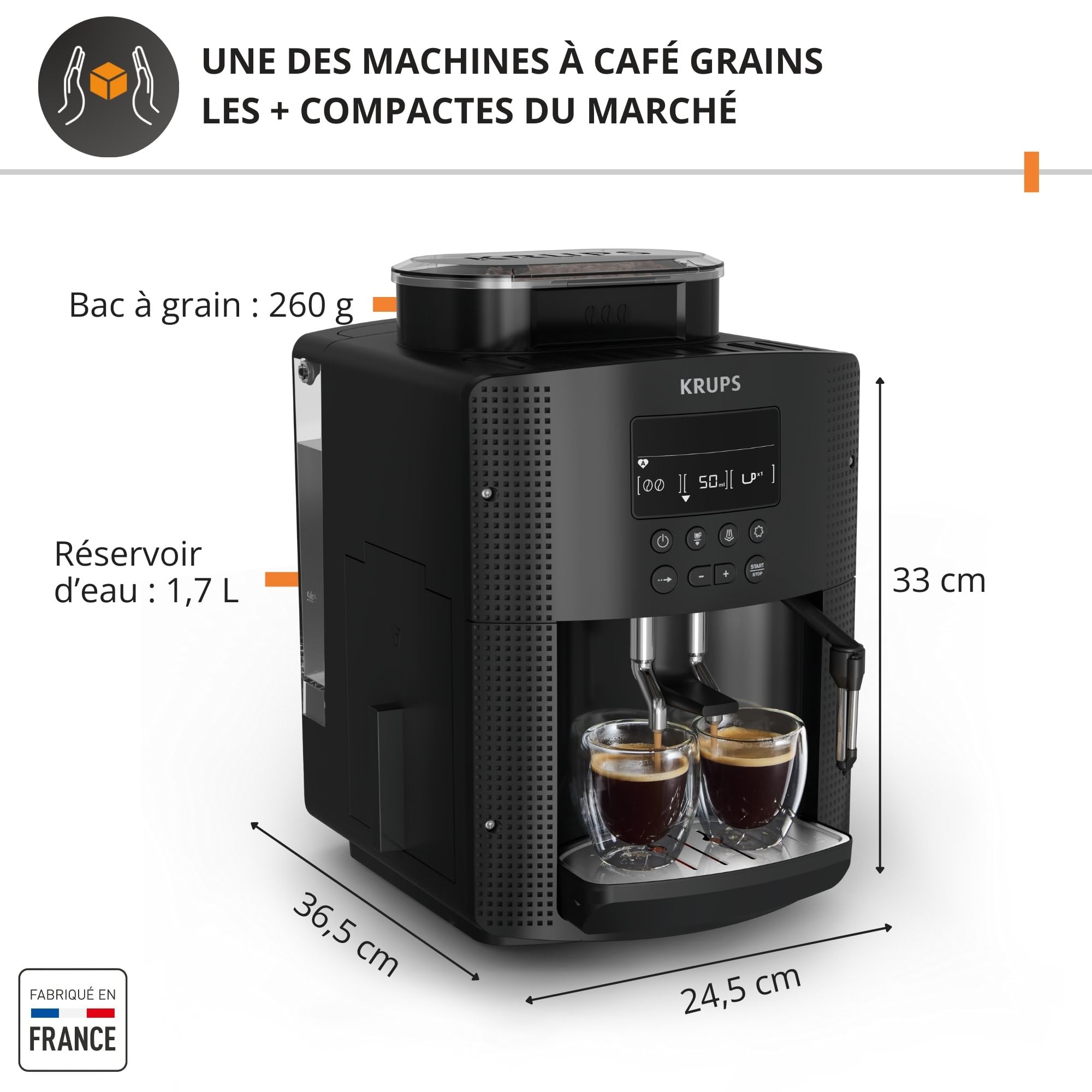 Machine à café grain, Noire, YY8135FD – Image 9