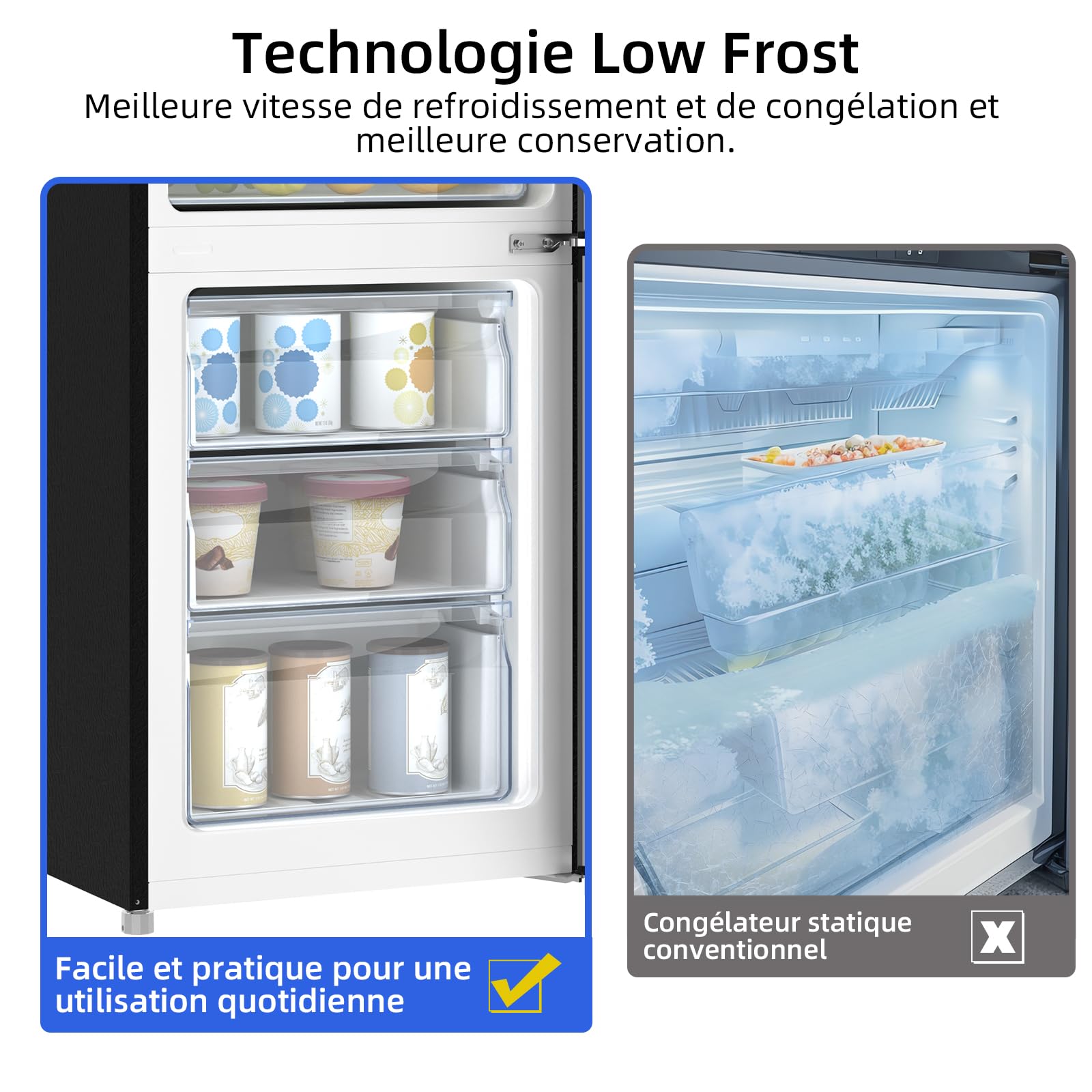 Réfrigérateur FBM260L 262L (187+75), Low frost, Acier inoxydable, 12 ans de garantie sur le compresseur – Image 9
