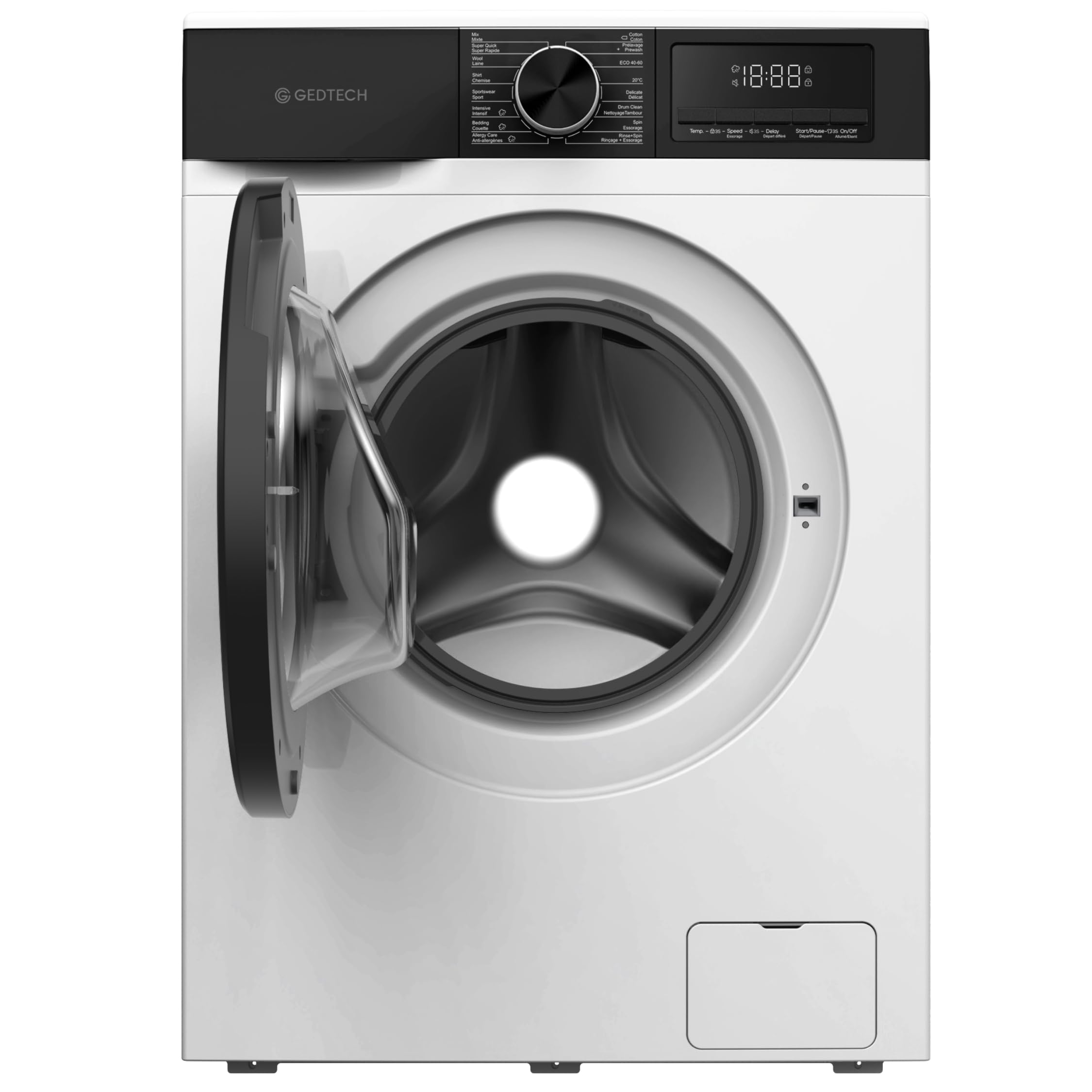 Lave-linge frontal GLL101400WH - 10 Kgs - 1400 tr/mn - 16 programmes - Eco - Intensif - Rapide – Très Faible conso - Classe A-10% (Blanc, 10 Kg) – Image 7