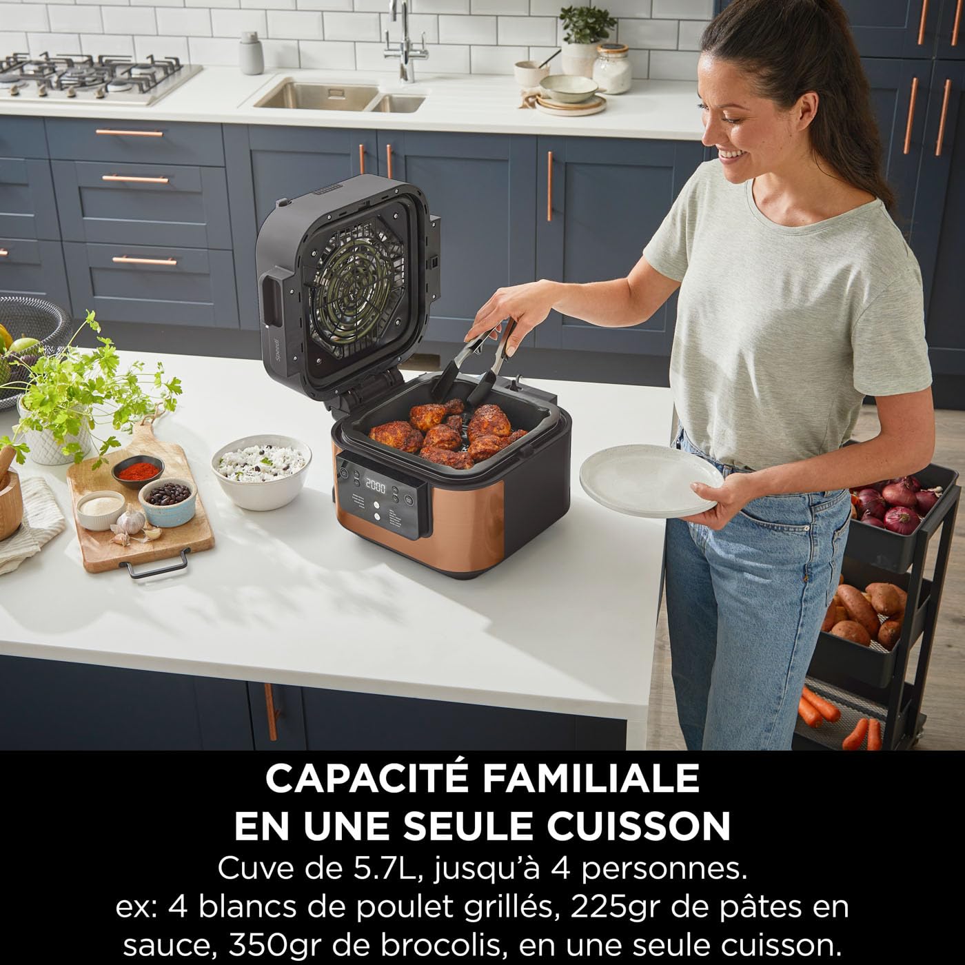 Speedi 10-en-1 Autocuiseur rapide, Air Fryer, Noir et Cuivre ON400EUCP – Image 9