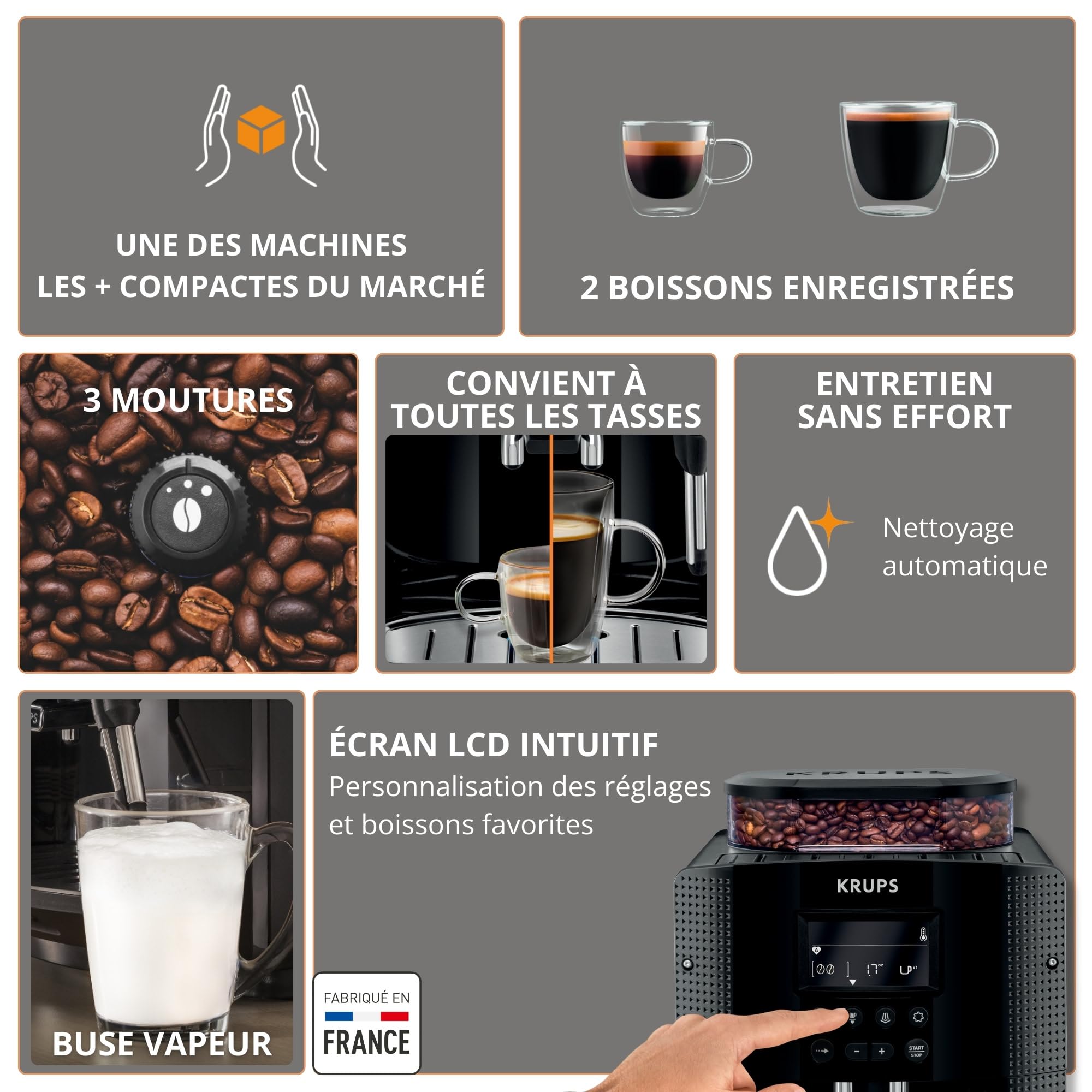 Machine à café grain, Noire, YY8135FD – Image 2