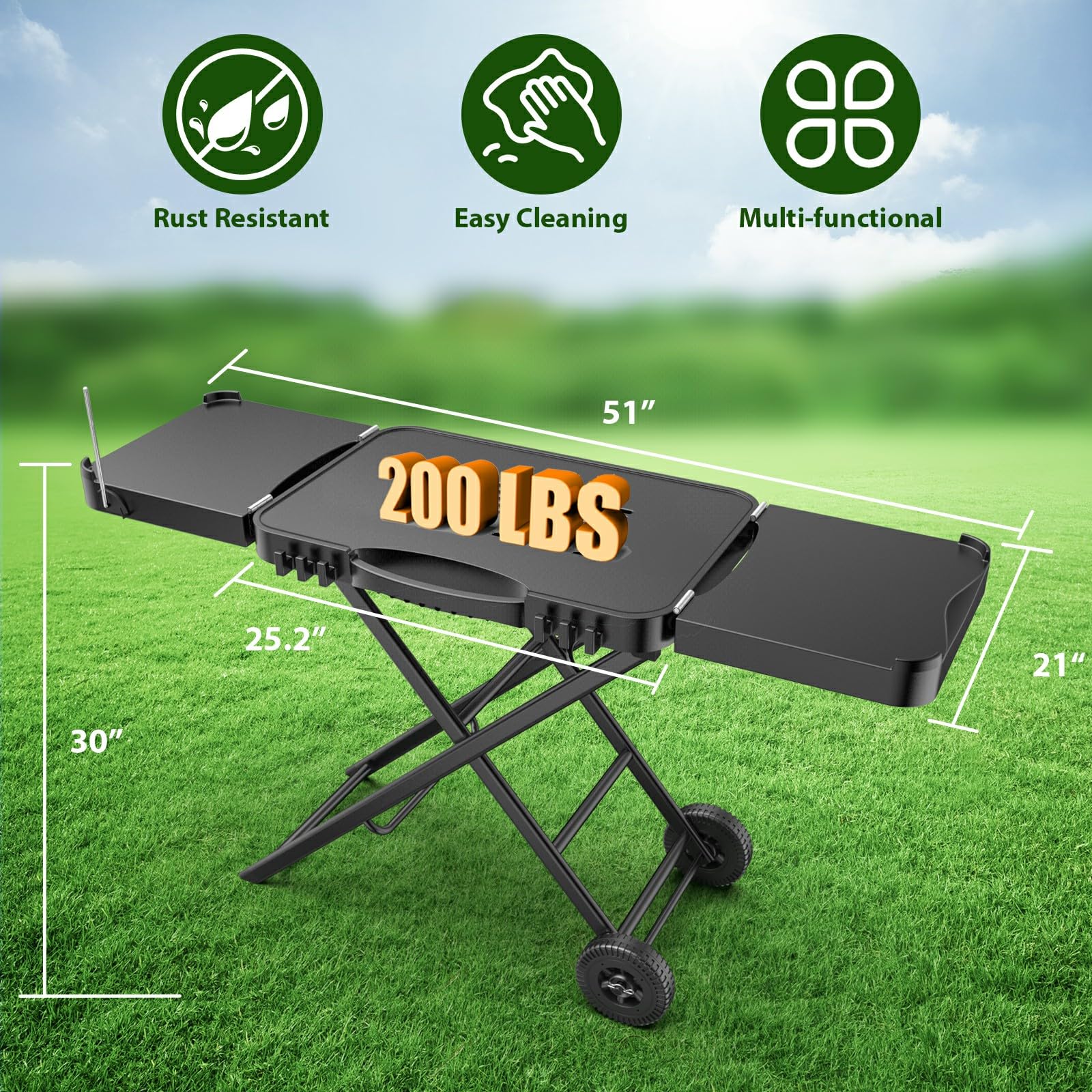 Chariot de table portable d'extérieur pour barbecue Woodfire (série OG701 OG850 OG951) – Image 8